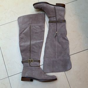 Over the knee taupe suede riding boots FRANCO SARTO